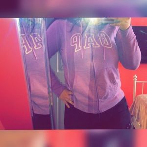 Gap Purple Zip Up Sweater